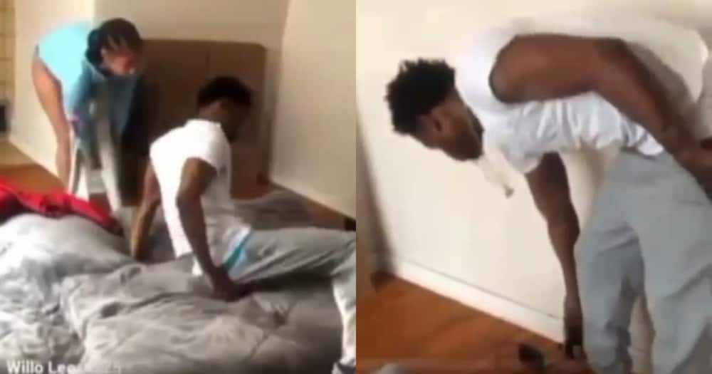 Lady catches boyfriend in bed with another woman in her apartment, films incident on Instagram