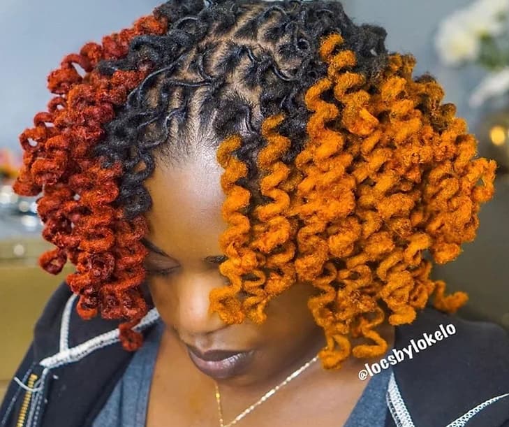 Loc styles with curls