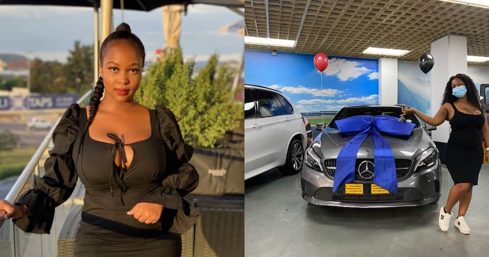 Mzansi Lady Flexes Birthday Gift From Mom, a Stunning Mercedes Benz
