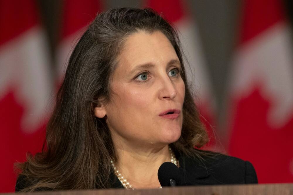 Canadian Finance Minister Chrystia Freeland is pictured in October 2021