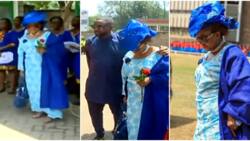 George Magoha's Nigerian Widow Stuns in Stylish Blue Dress, Head Wrapper During Husband's Memorial Mass