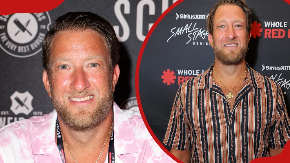 Dave Portnoy attends Red Hot Chili Peppers at The Apollo Theater for SiriusXM's Small Stage Series (L). He is seen at Burger Bash in Florida (R)