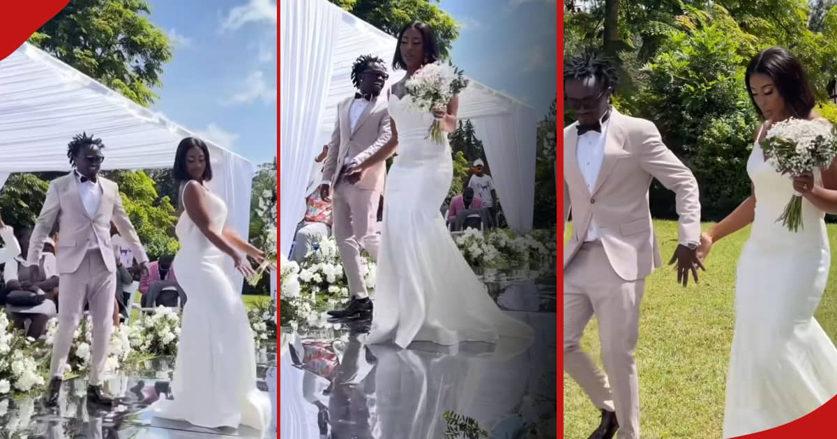 Bahati, Diana Marua Stun In White As They Walk Down The Aisle As Part ...