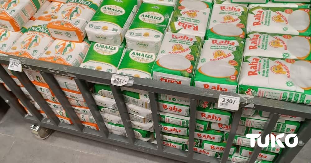Maize flour on a supermarket shelf.