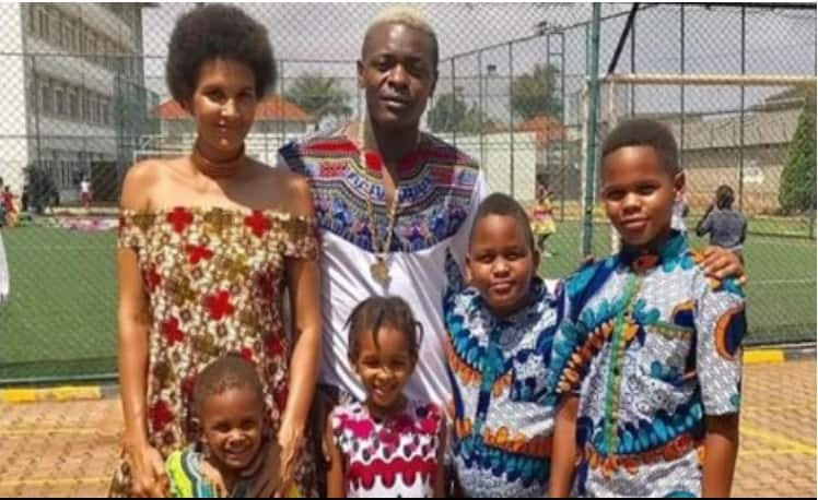 Jose Chameleone with his wife and kids.