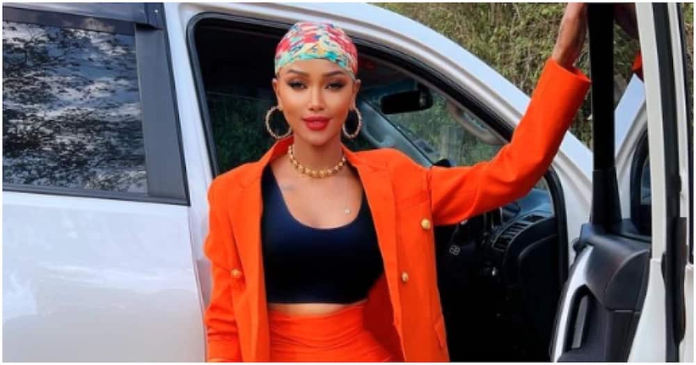 Huddah asked why people were demonstrating as everyone in the world is suffering. Photo: Huddah Munroe.