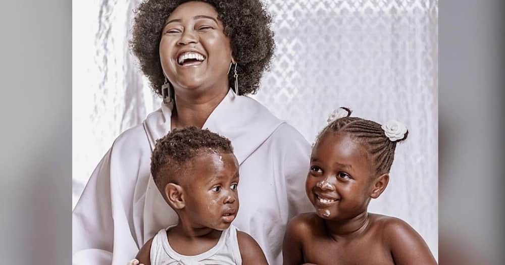 Nana Owiti shared a cute video of her daughter comforting her nanny's son.