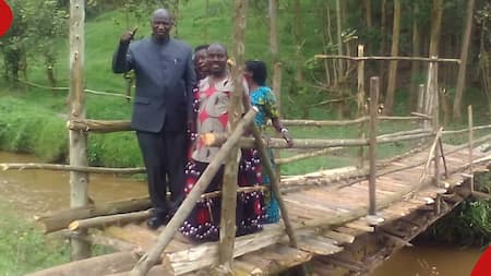 Ugandan Politician Gets Netizens Talking after Launching Improvised Wooden Bridge He Constructed