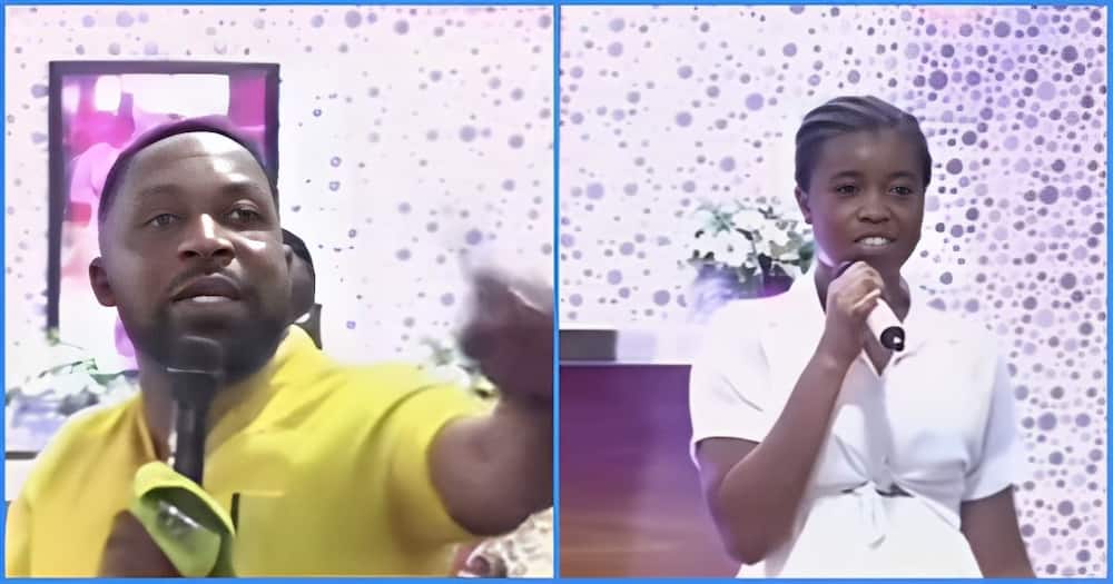 Ghanaian Pastor angrily cut-short young lady's testimony in Church: "I don't condone nonsense here"