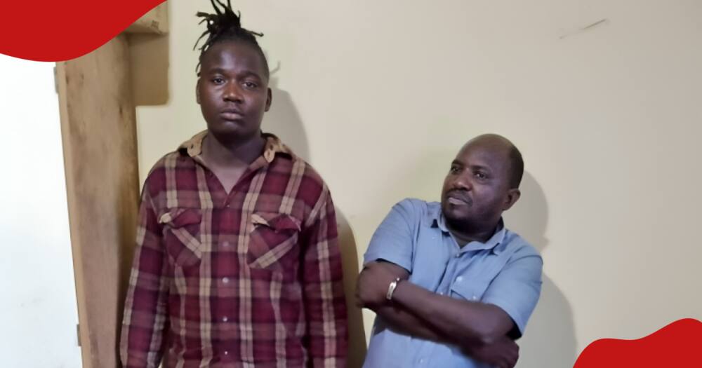 Two suspects at police station after being arrested in Dandora.