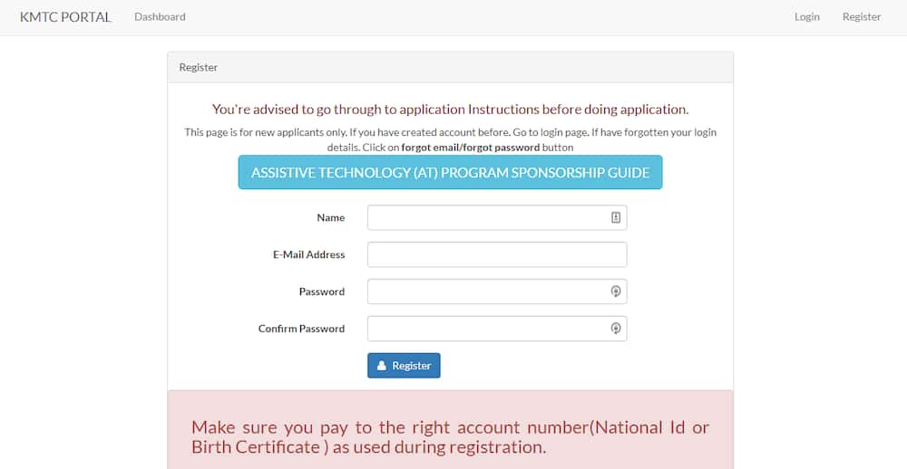 KMTC online application today