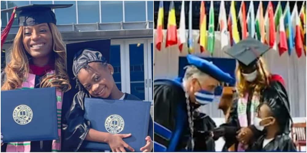 Joy as Single Mum Shares her Master's Degree Graduation Stage with 5-year-old Daughter who Receives Diploma