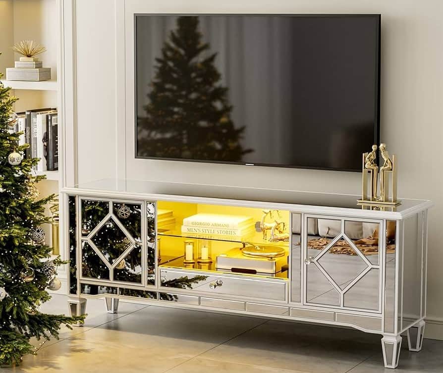 TV stand with mirror