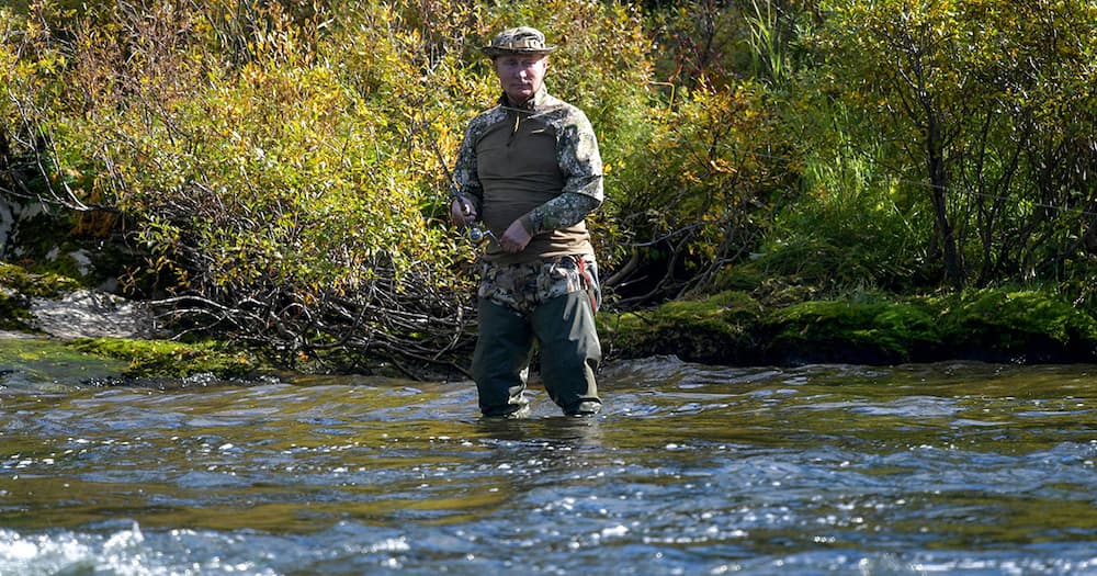 Vladimir Putin on a fishing trip.