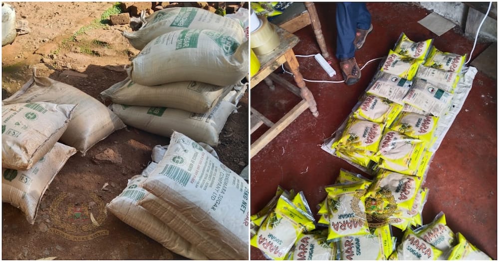 DCI and police officers found the sugar at a home of one Tonogo.