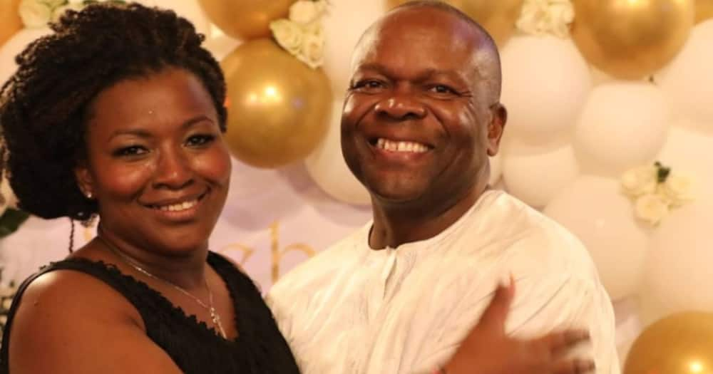 CAS Rachel Shebesh and her husband during her 50th birthday ceremony.