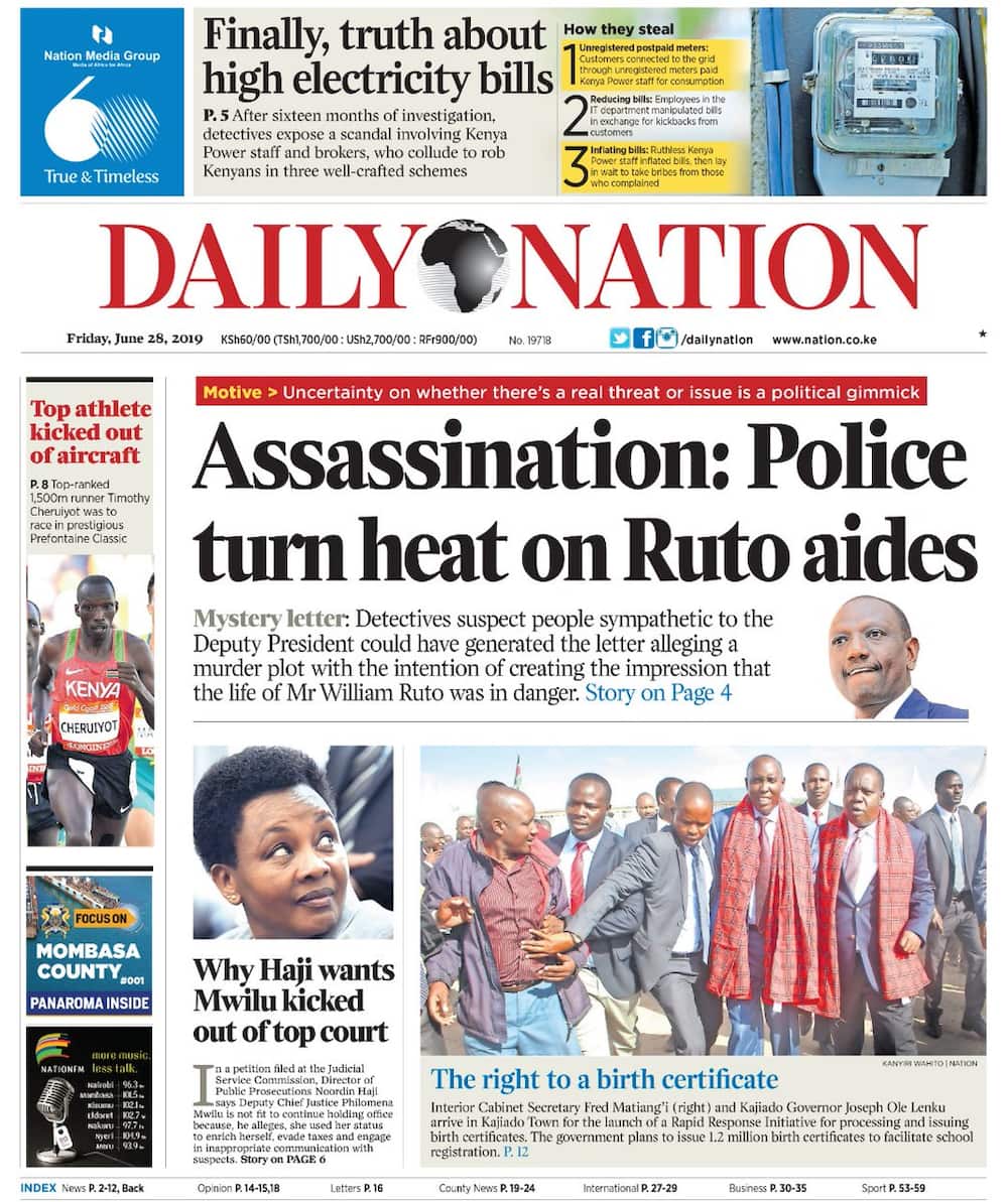 Kenyan newspapers review for June 28