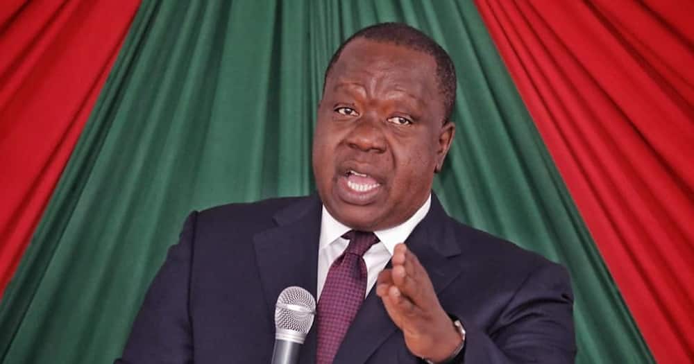 CS Fred Matiang'i speaking in a past event.