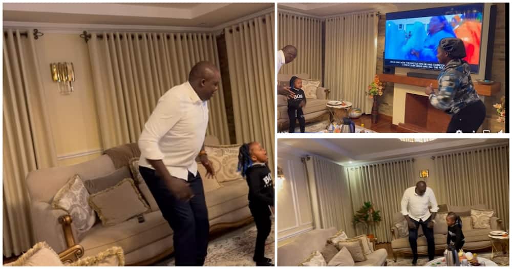 CAS David Osiany Flaunts Fancily Furnished Living Room, Humongous TV While Dancing with Little Daughter
