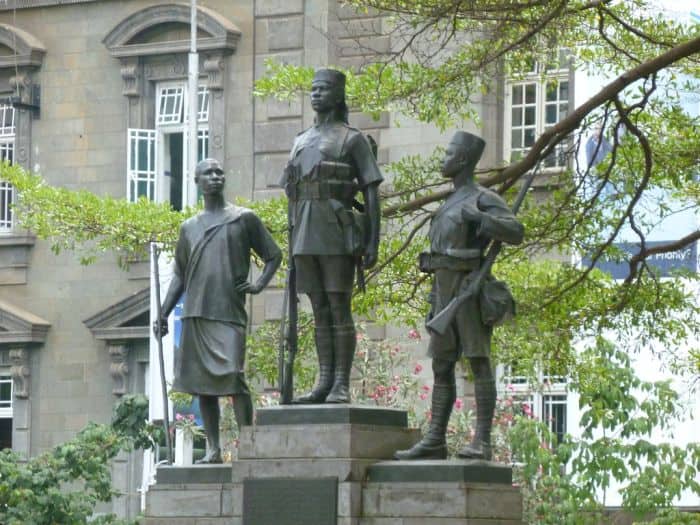 War memorial statue in Kenyatta Avenue, Nairobi, Kenya