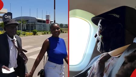 Shorn Arwa Humbled after Gifting 94-Year-Old Grandpa First Flight: "I Thank God"