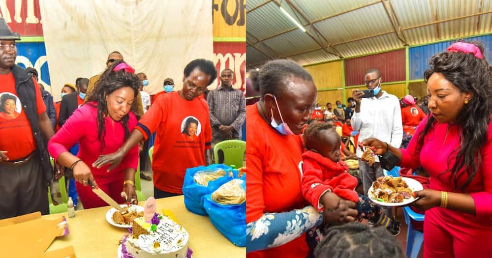 Nairobi County gubernatorial aspirant marks her 47th birthday at Mukuru slums.