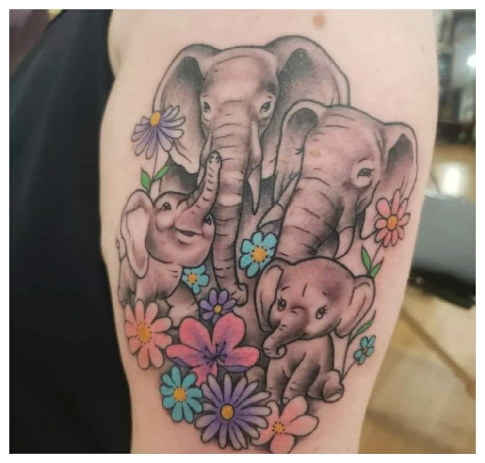 Elephant Head Thigh Tattoos