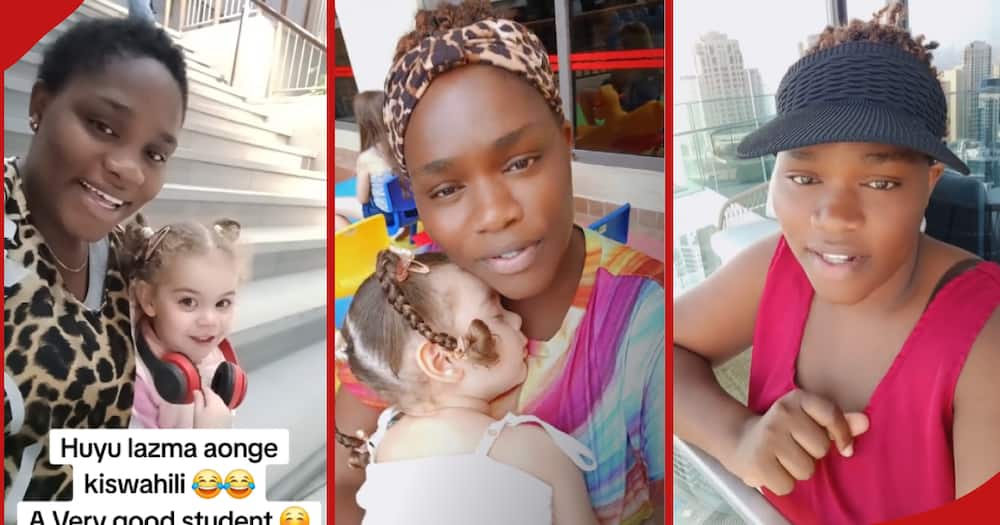Esther Atieno spending time in Dubai with her boss' kid.