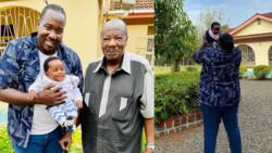 Willis Raburu Relishes Beautiful Moment With Dad and Son in Rural Home