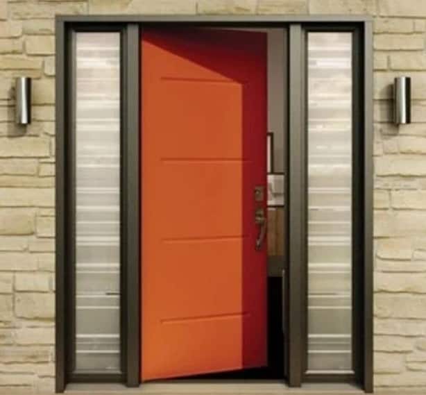 Bold and colourful steel door design with vibrant paint finishes