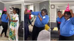 Jemutai Comedian Emotional as Friends Surprise Her at Her Beautiful Home Bearing Birthday Cake