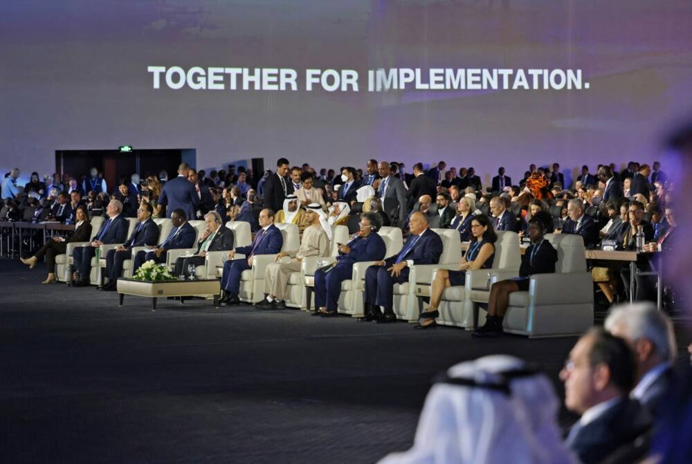 Participants attend the leaders summit of the COP27 climate conference at the Sharm el-Sheikh International Convention Centre, in Egypt's Red Sea resort city