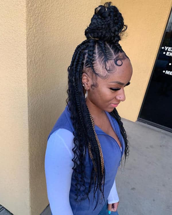 bohemian box braids