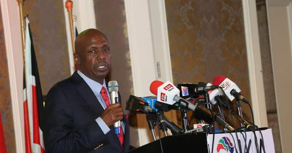 Baringo Senator Gideon Moi speaking at a past event.