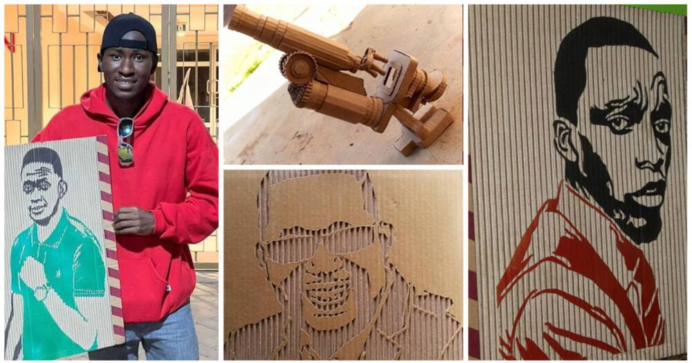 Dancan Shear makes art from cardboard.