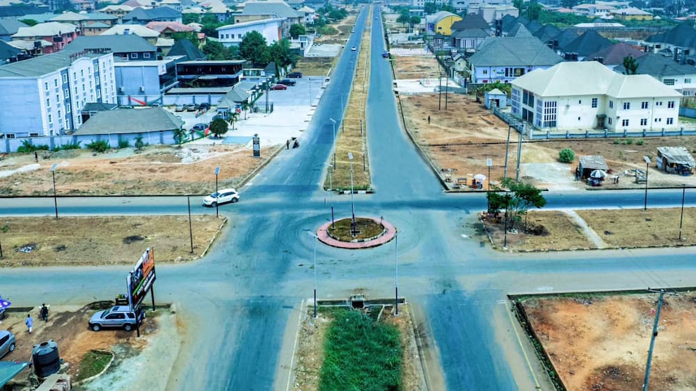 An aerial view of buildings in Imo State