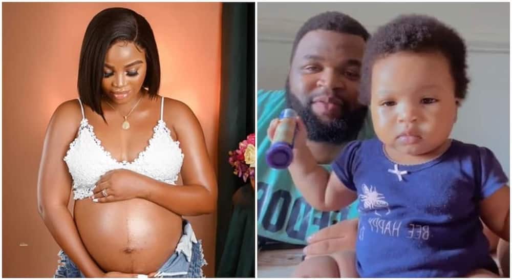 Photos of Nigerian mum, Stephny Ike, her husband and daughter as she shows off her baby bump.