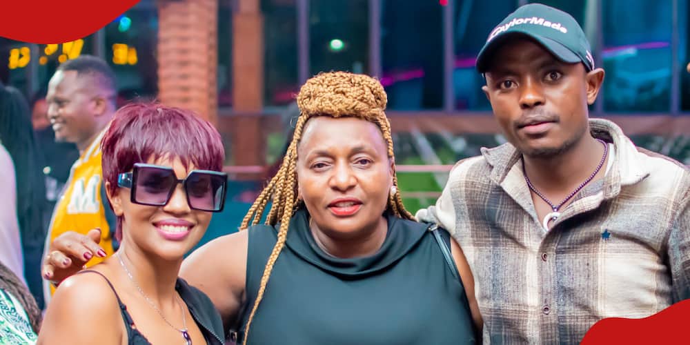 From left to right: DJ Pierra Makena, Jane Mugoh, and Peterson Gitonga pose for a photo.