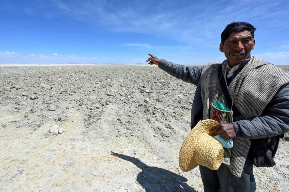 Luis Valero, spiritual leader of Bolivia's Uru people around Lake Poopo, said the lake used to hold everything the community needed