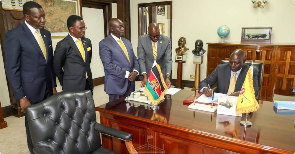 William Ruto and his team at State House, Nairobi.