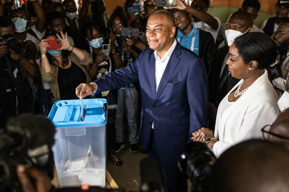 Sixty-year-old presidential hopeful Adalberto Costa Junior cast his vote in Luanda's Nova Vida district
