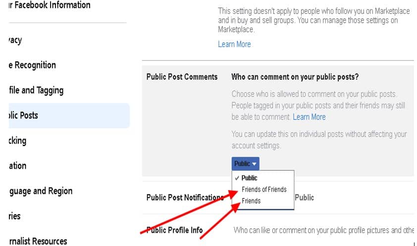 How to turn off comments on Facebook