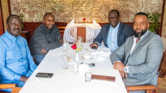 Raila Odinga Enjoys Lunch With Hassan Joho, Junet Mohammed After Long Absence: “Tuko Imara”