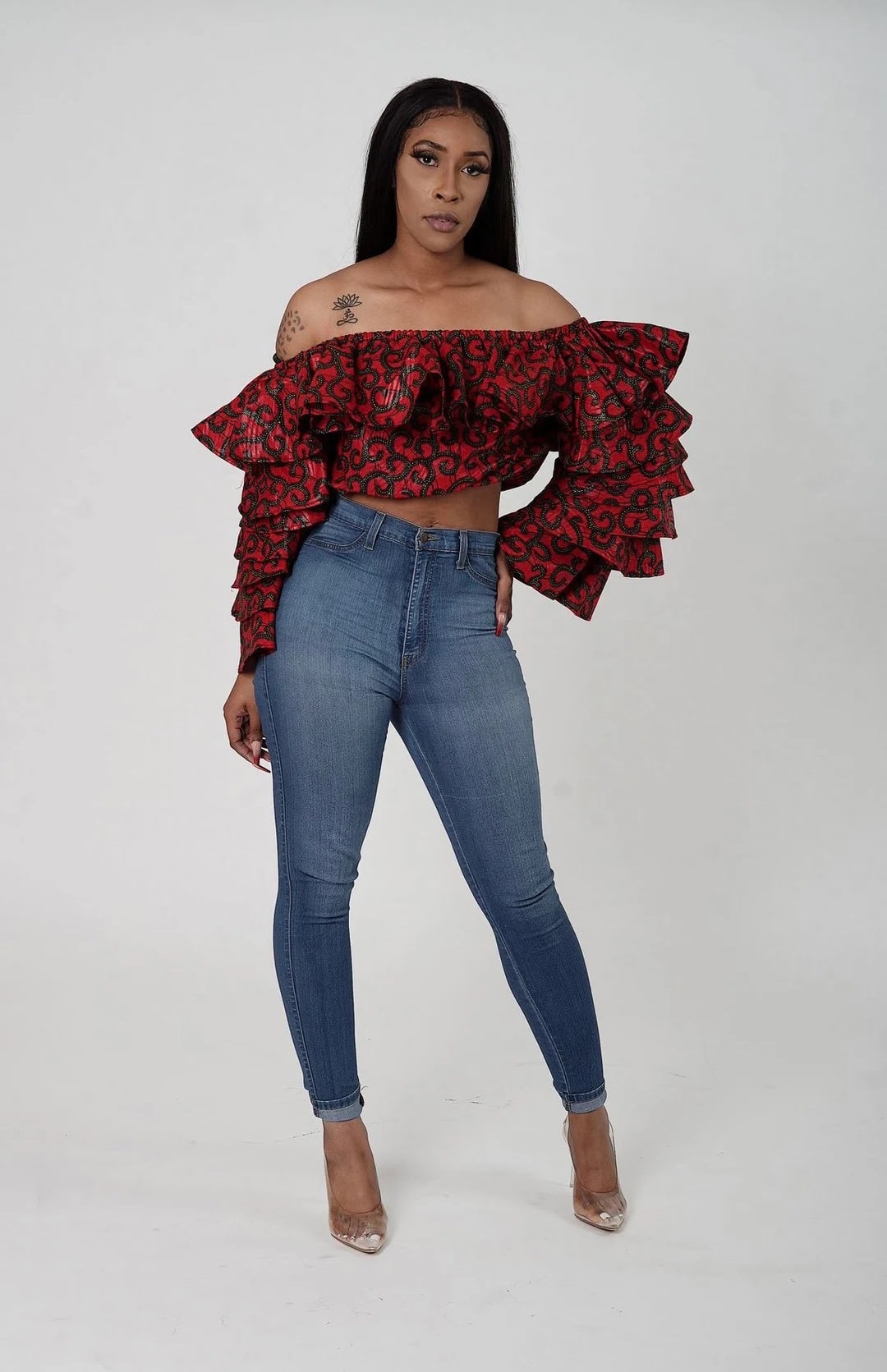 Off shoulder chitenge outlet tops and dresses