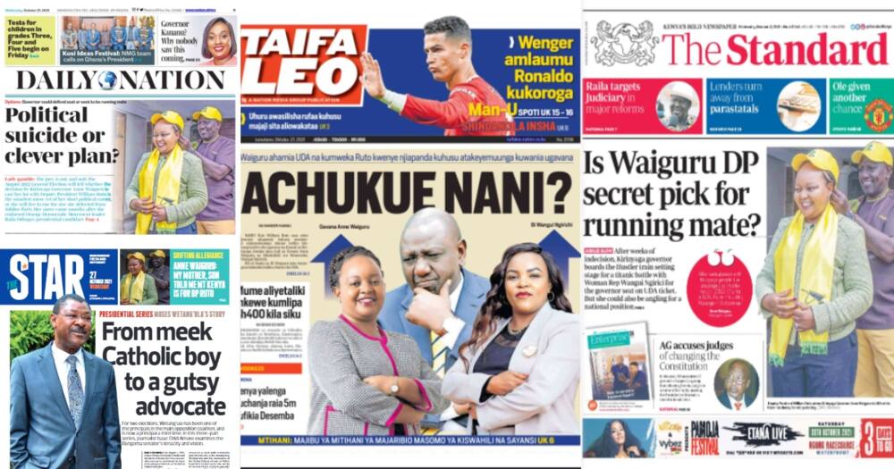 Newspapers Review: Waiguru Says Kirinyaga Residents Insisted She Pushes Wheelbarrow or Go Home