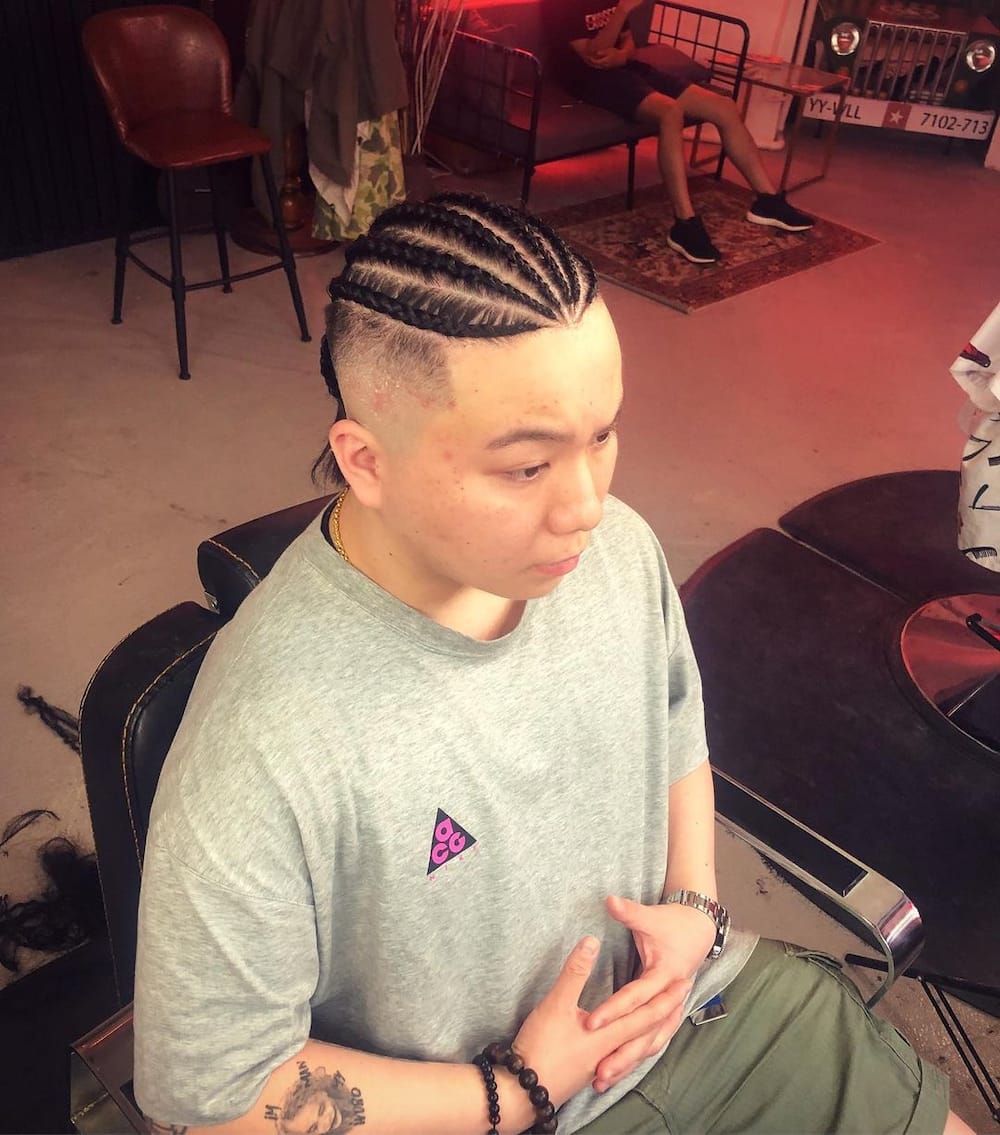 Cornrows with shaved sides