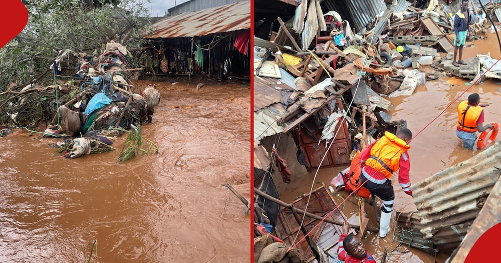 A collage of destruction witnessed in Mathare as a result of heavy rains.