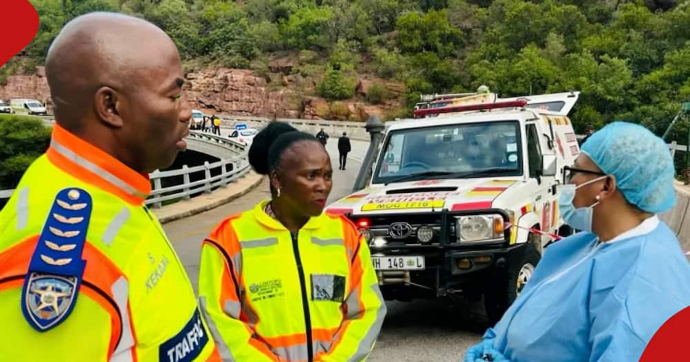 Rescuers at the scene of crash in South Africa