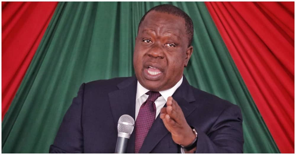 Fred Matiang'i said Mwai Kibaki's remains would be transported by road to Othaya.