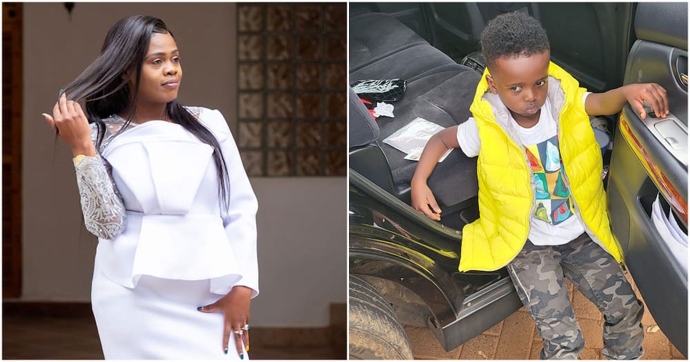 Betty Bayo and her son.